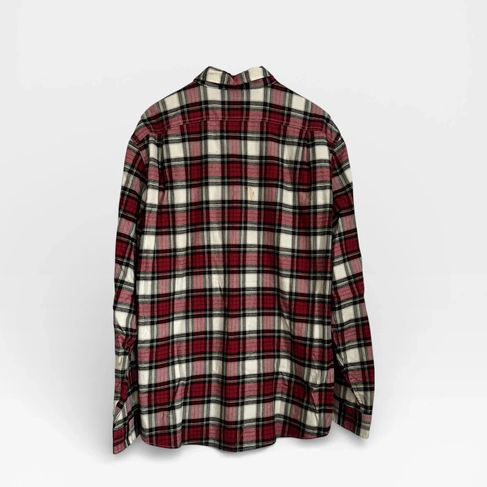 Eddie Bauer Burgundy Red and Black Plaid Shirt - Picture 5 of 8